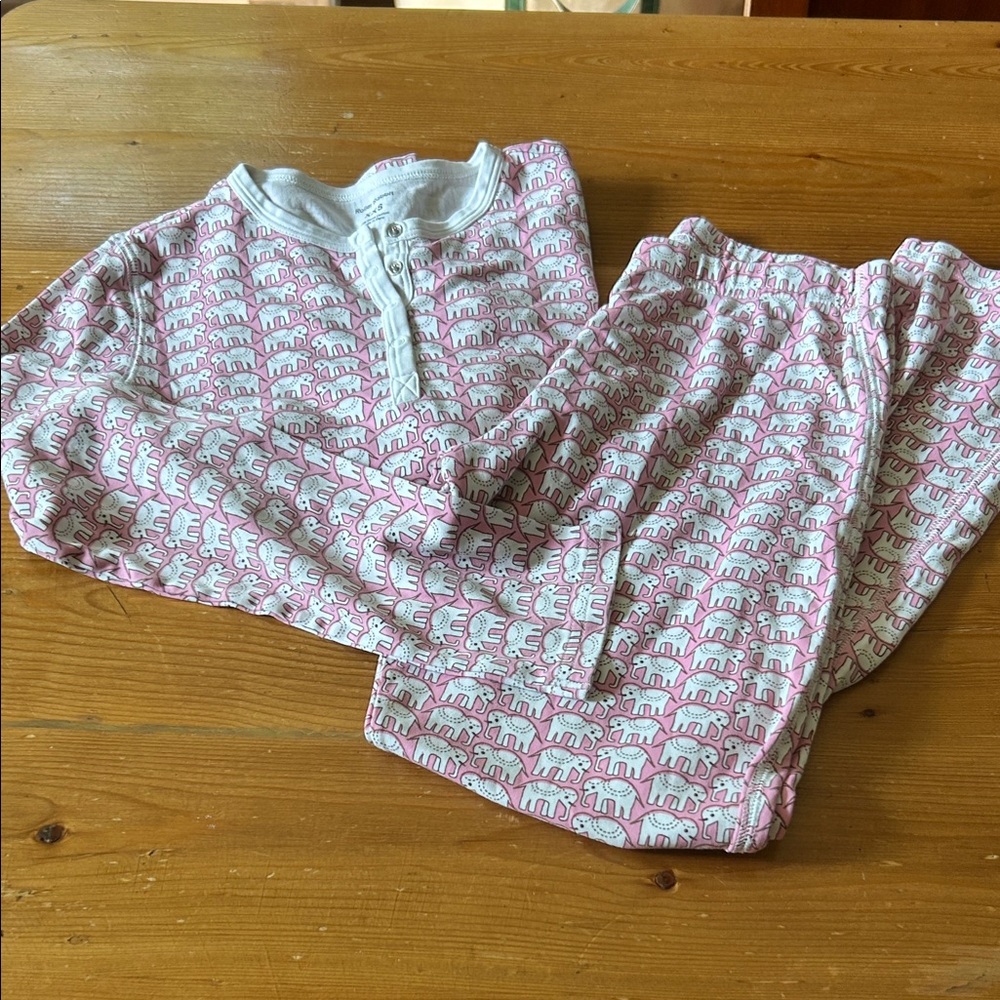 Roller Rabbit Pink Elephant Print Pajamas